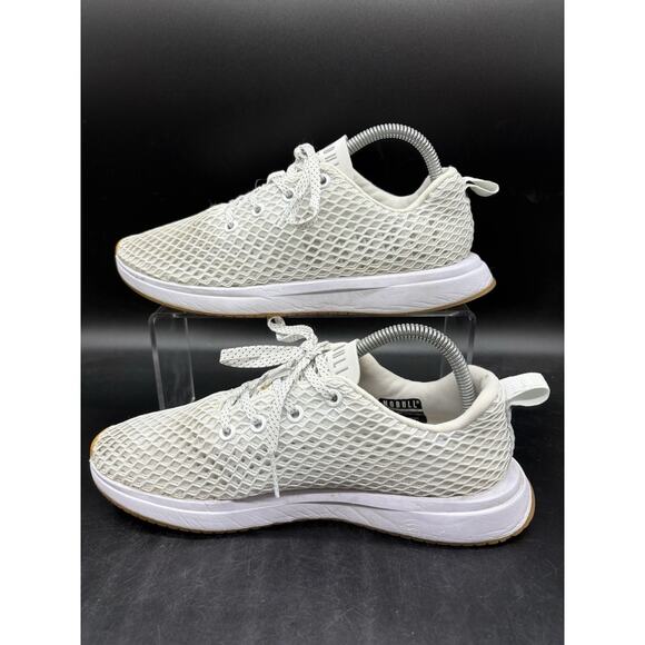 NOBULL Shoes Womens Size 8.5 Men 7 Diamond Mesh Knit Runner Crossfit White - Picture 2 of 7